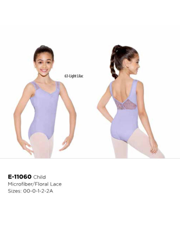 Body Danza Classica Bambina spallina larga E11060 Sodanca - 2 (8-10 anni), Verde Smeraldo