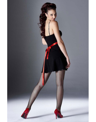 Collant a rete con strass sulla riga posteriore Red Line - 1/2 (36-42) alt.145-165, Toffy