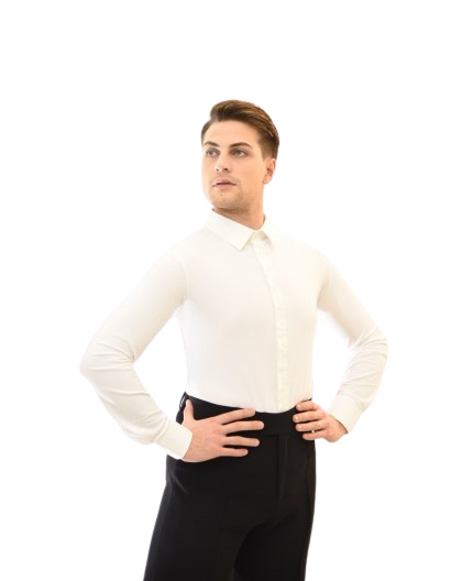 Camicia Body elasticizzata, con colletto a punta e tessuto premium, offre un ottimo confort. Idonea per Danze Nazionali e Danze Standard